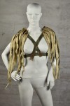Women's chest harness with epaulettes - beige