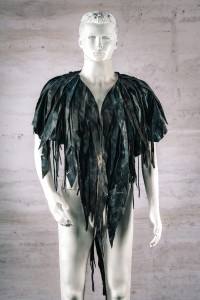 Upcycled Leather Raven Poncho