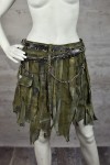 Radioactive Hornet:  Military Green Layered Wrap Skirt