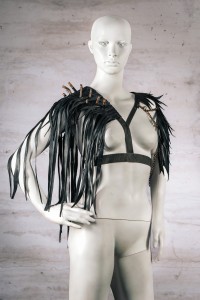 Post Apocalyptic Rubber Epaulettes with Harness