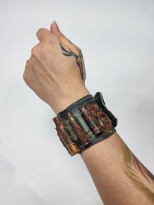Bullet Shells Leather Wristband