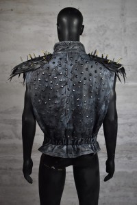 Studded leather vest with bicycle valves